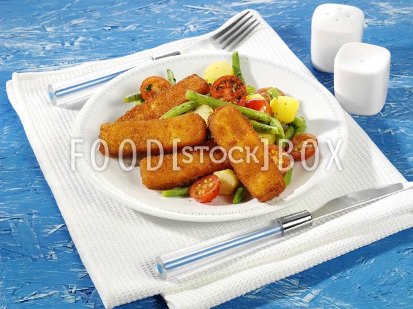 Fischstäbchen mit Kartoffel-Bohnen-Salat 2